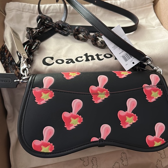 Coachtopia Wavy Dinky Leather Mushroom Print Chain Crossbody Purse Coach - Picture 15 of 16